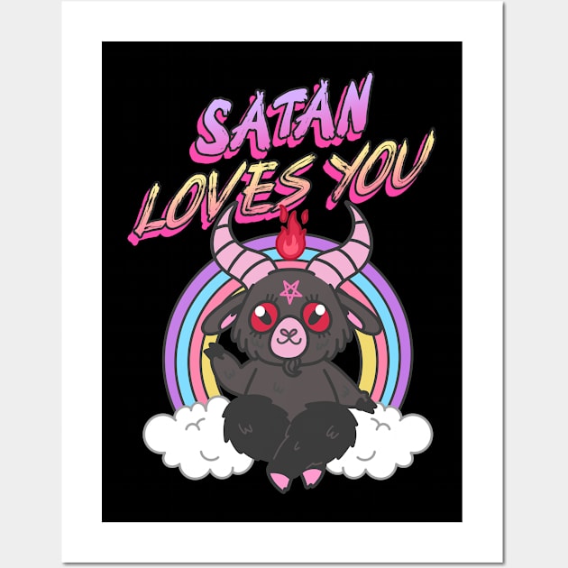 Satan Loves You - Cute Little Devil Wall Art by FoxCrew